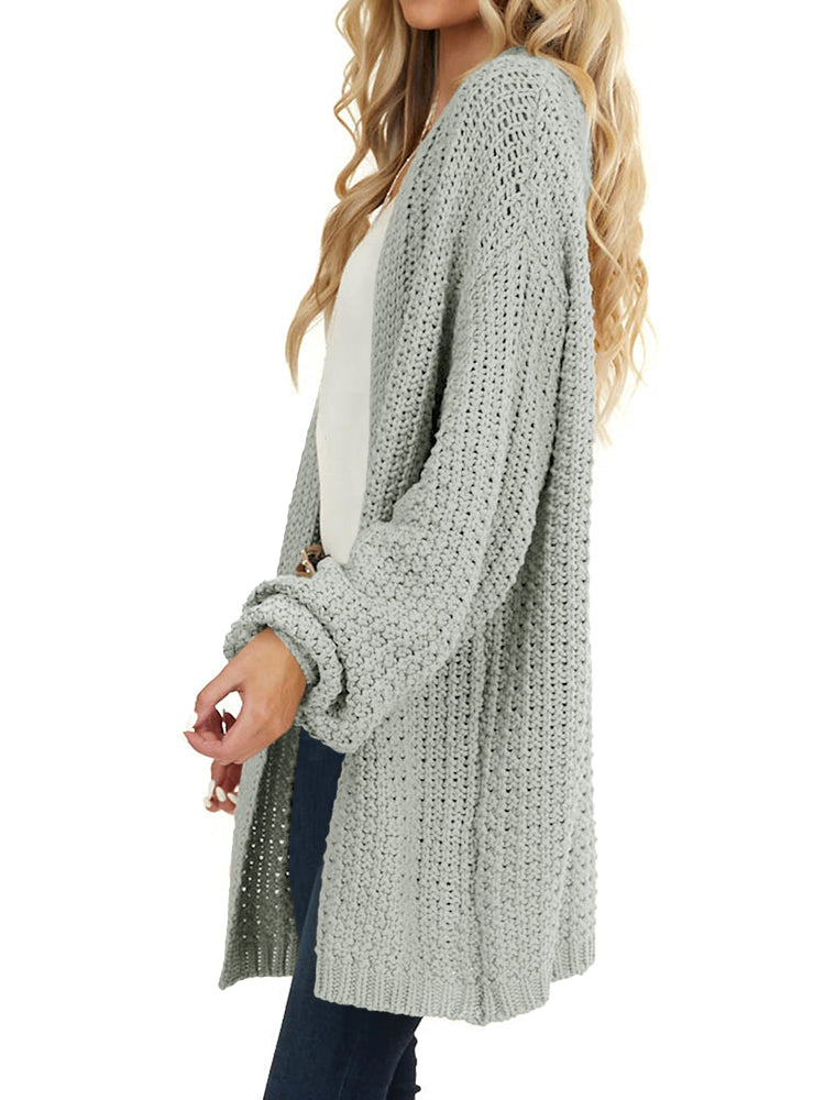 Saodimallsu Womens Oversized Open Front Knit Cardigan