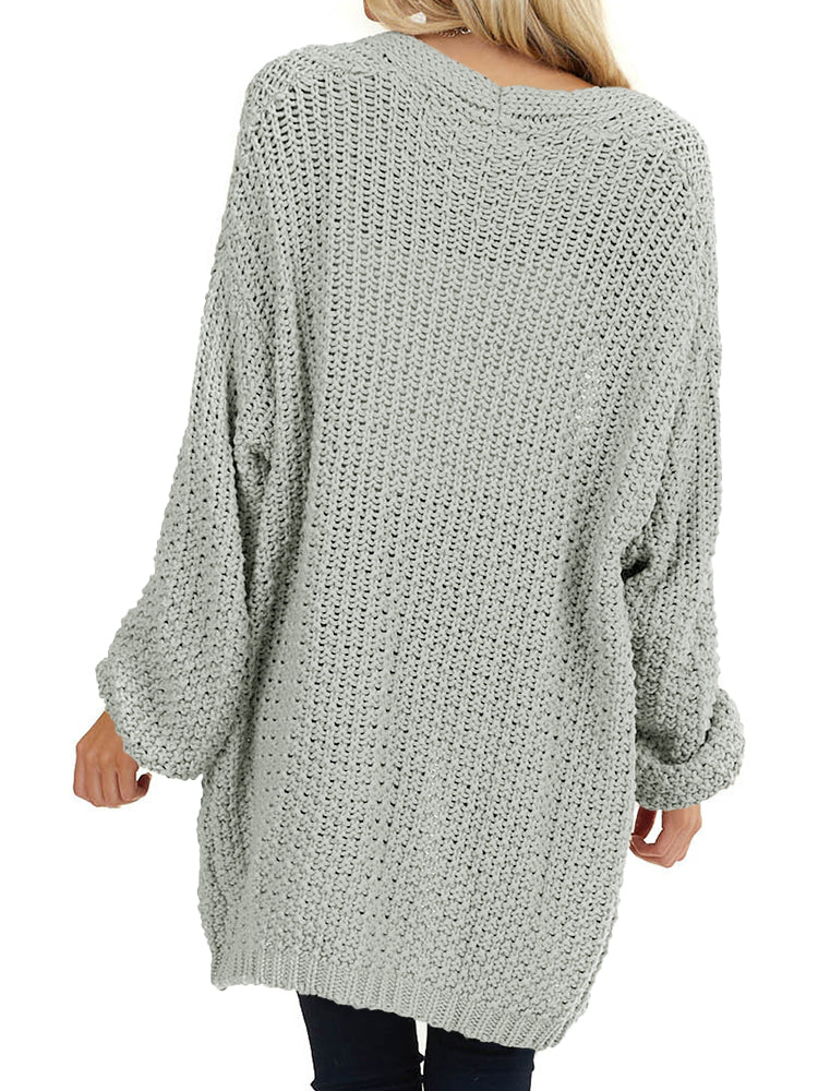 Saodimallsu Womens Oversized Open Front Knit Cardigan