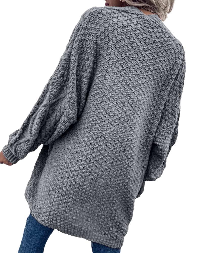 Saodimallsu Womens Chunky Cable Knit Cardigan