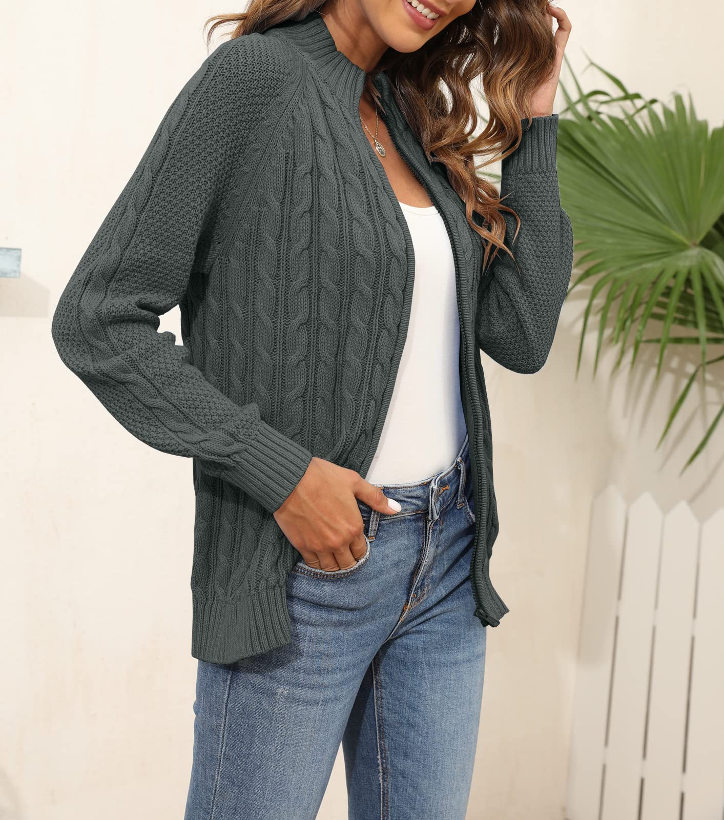 Saodimallsu Women Cable Knit Cardigan