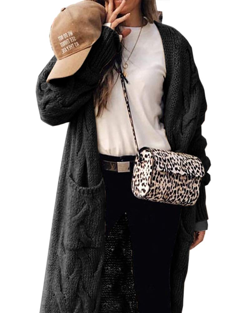 Saodimallsu Womens Cable Knit Long Cardigan