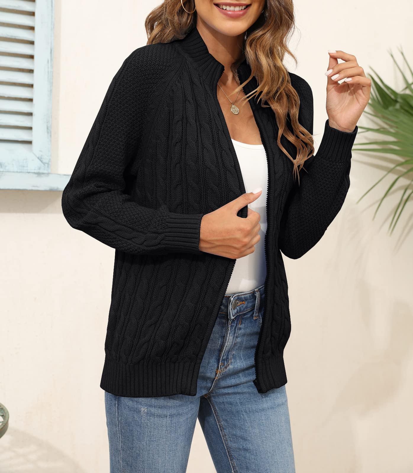 Saodimallsu Women Cable Knit Cardigan