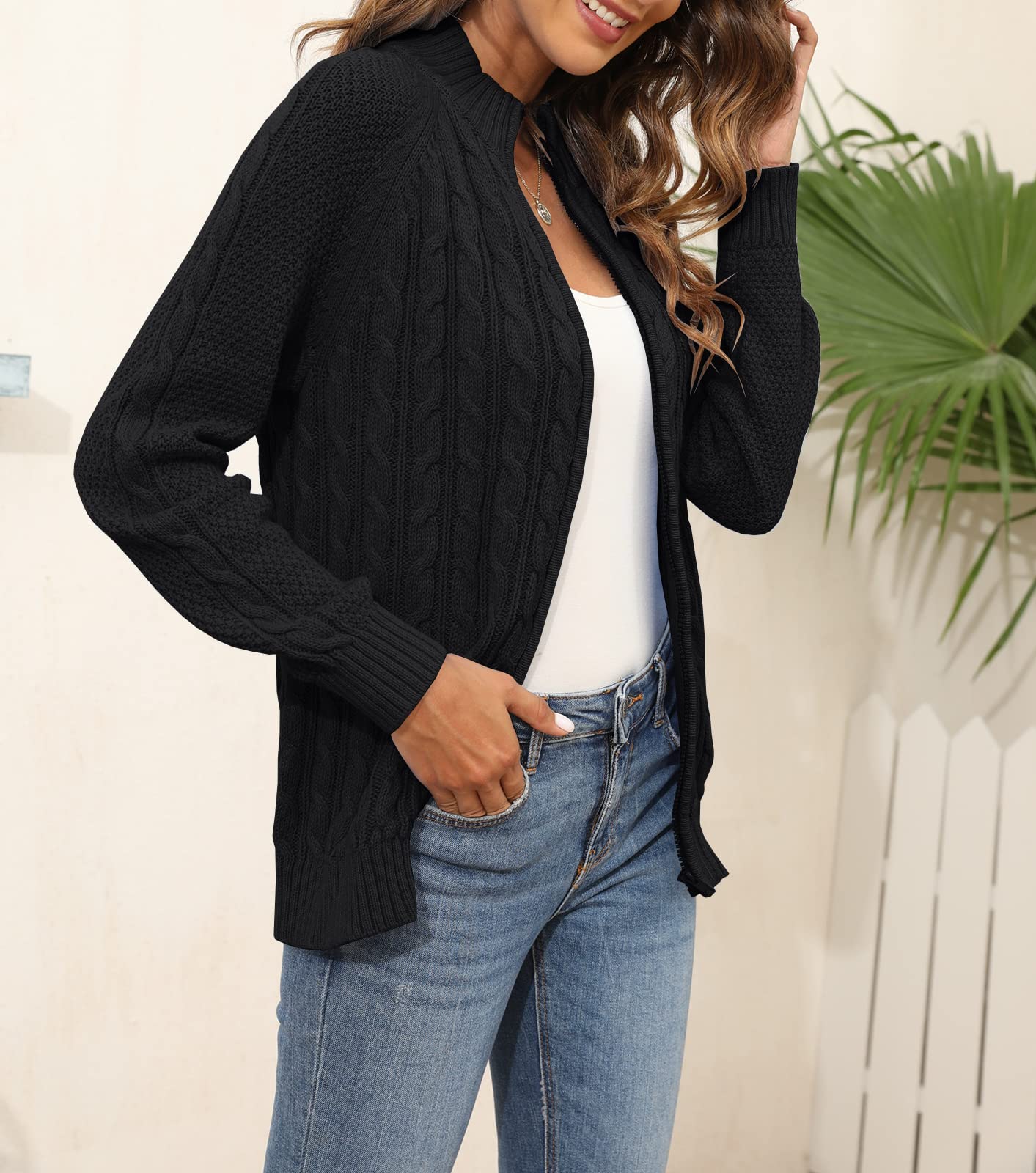 Saodimallsu Women Cable Knit Cardigan