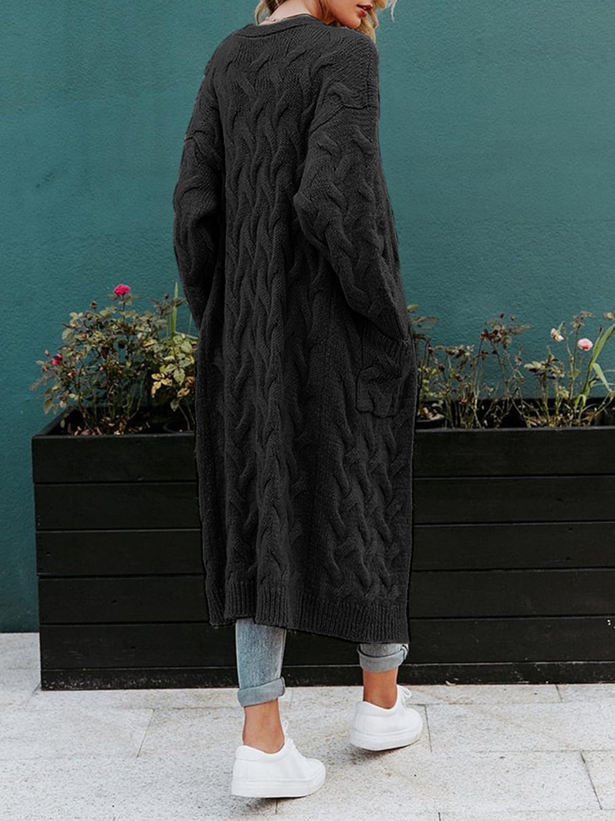 Saodimallsu Womens Cable Knit Long Cardigan