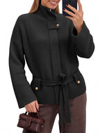 Saodimallsu Womens Zip Up Stand Collar Sweater