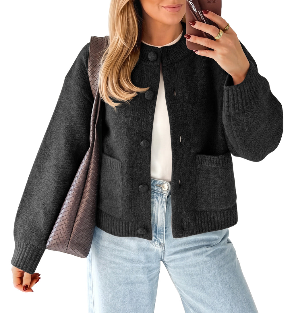 Saodimallsu Womens Casual Knit Button Up Cardigans