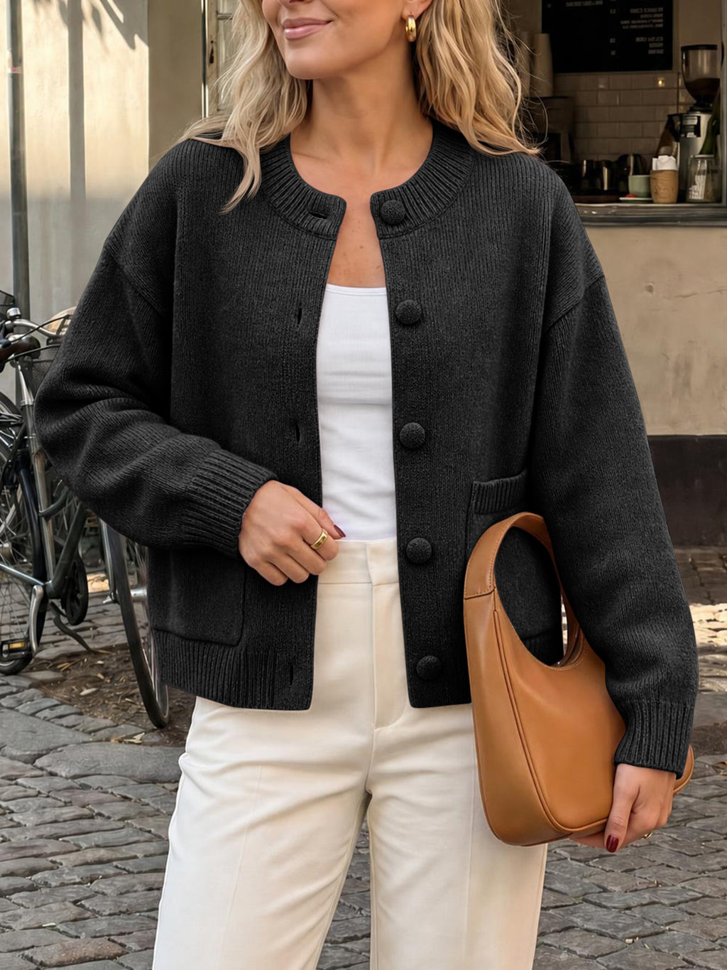 Saodimallsu Womens Casual Knit Button Up Cardigans