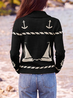 Saodimallsu Womens Zip Up Collared Sweater