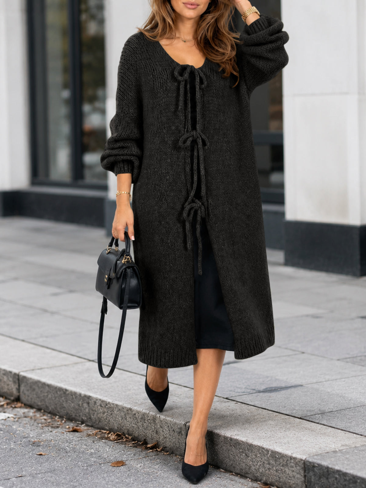 Saodimallsu Women Oversized Fall Long Cardigan
