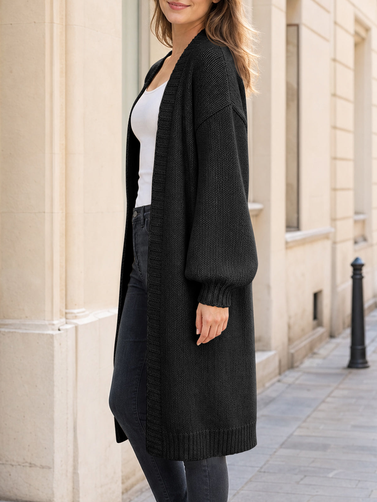 Saodimallsu Womens Oversized Long Open Front Cardigan