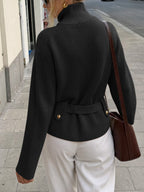 Saodimallsu Womens Zip Up Stand Collar Sweater