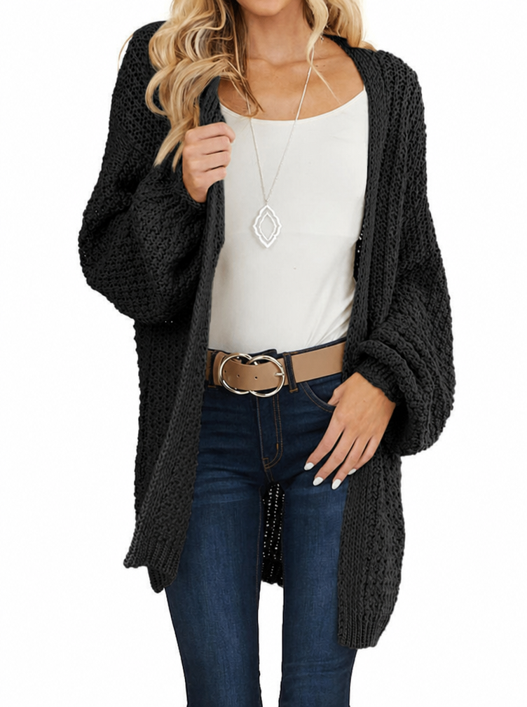 Saodimallsu Womens Oversized Open Front Knit Cardigan
