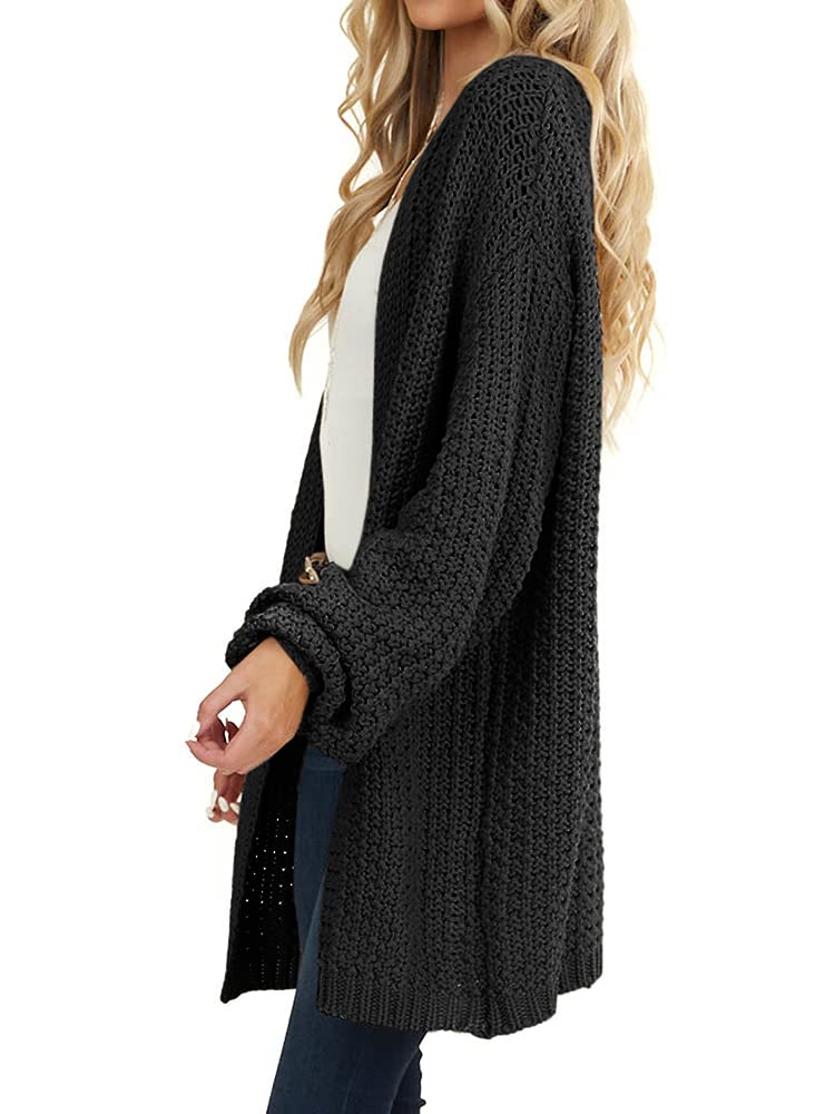 Saodimallsu Womens Oversized Open Front Knit Cardigan