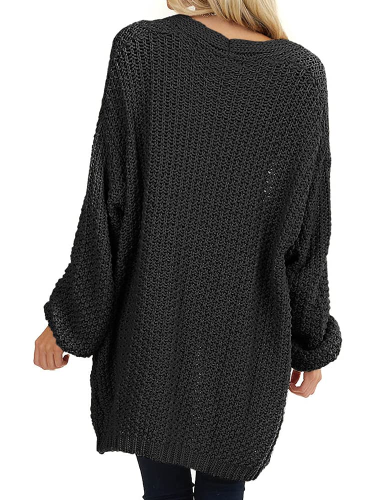Saodimallsu Womens Oversized Open Front Knit Cardigan