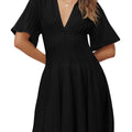 Saodimallsu Womens A Line Pleated Mini Dress