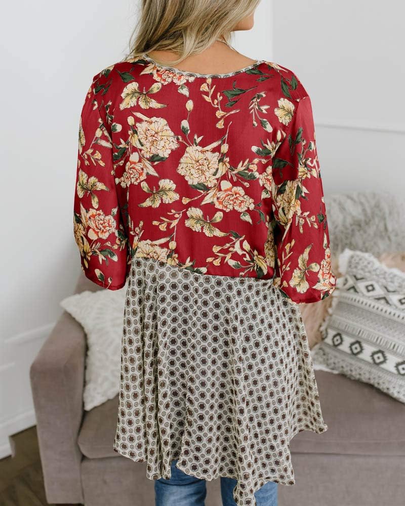 Saodimallsu Womens Tie Front Floral Kimono Cardigans