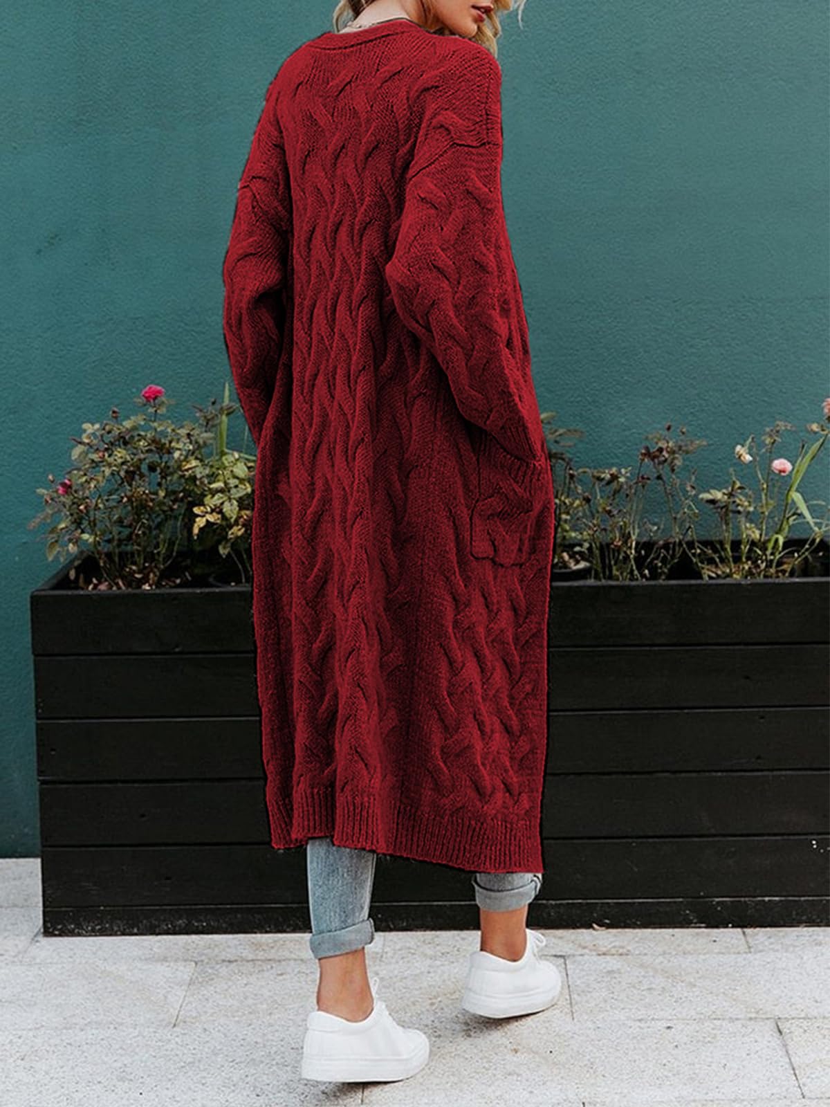 Saodimallsu Womens Cable Knit Long Cardigan
