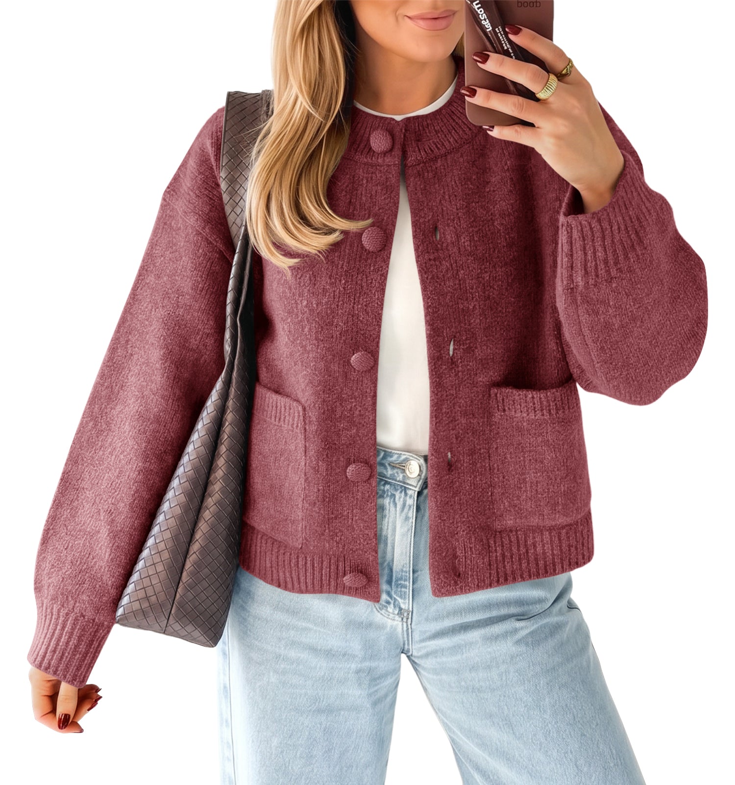 Saodimallsu Womens Casual Knit Button Up Cardigans