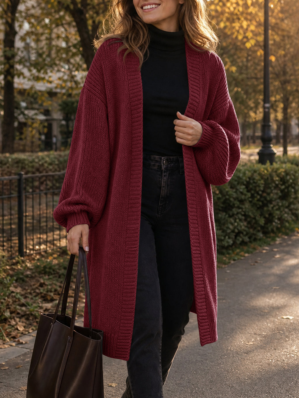 Saodimallsu Womens Oversized Long Open Front Cardigan