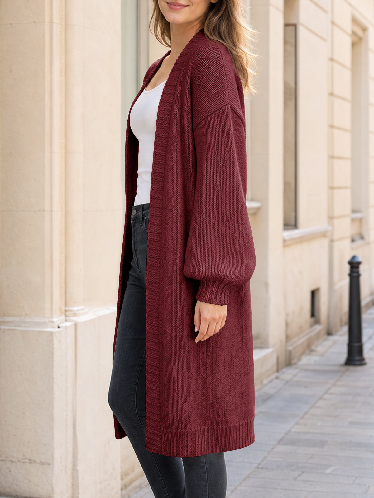 Saodimallsu Womens Oversized Long Open Front Cardigan