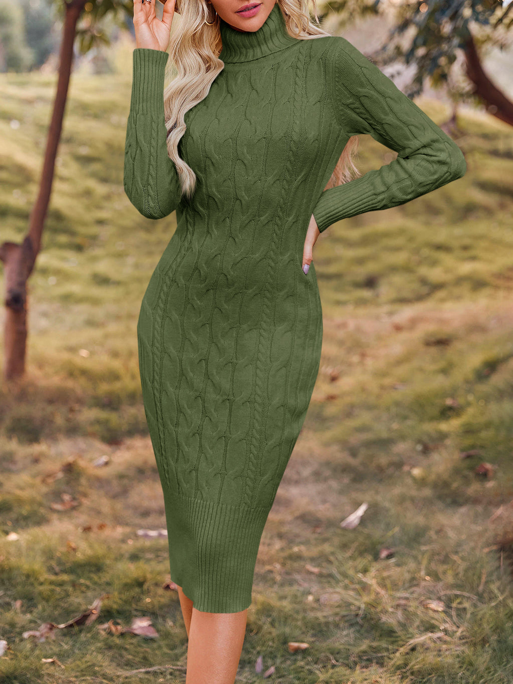 Saodimallsu Womens Turtleneck Sweater Dress
