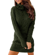 Saodimallsu Womens Cable Knit Mini Sweater Dress