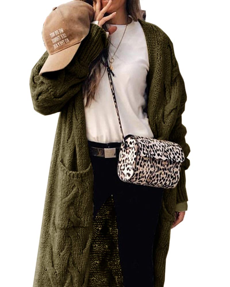 Saodimallsu Womens Cable Knit Long Cardigan