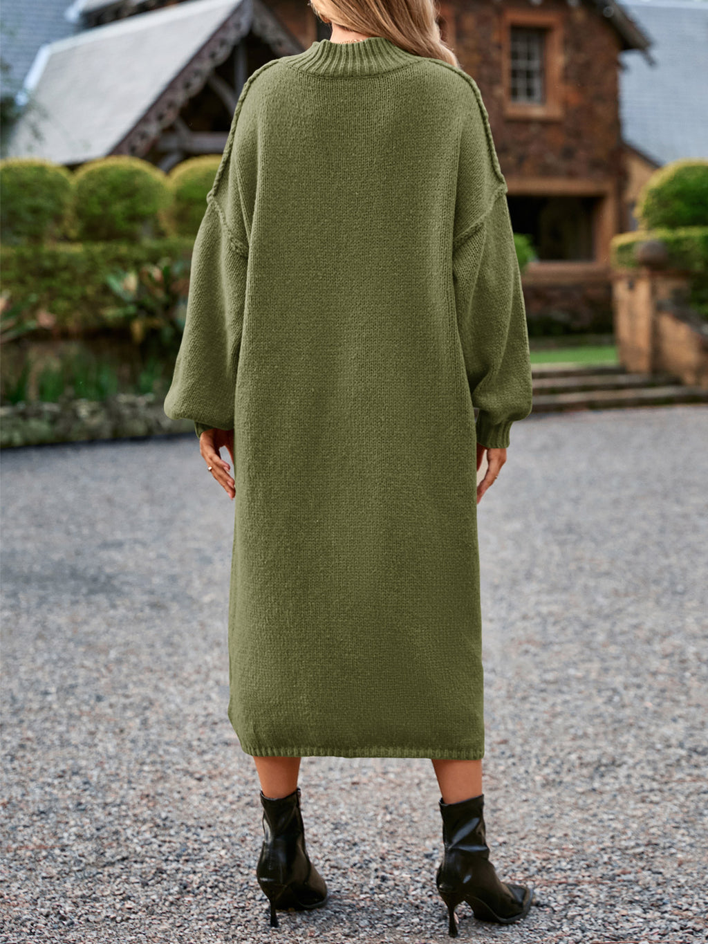 Saodimallsu Womens Mock Neck Sweater Dress