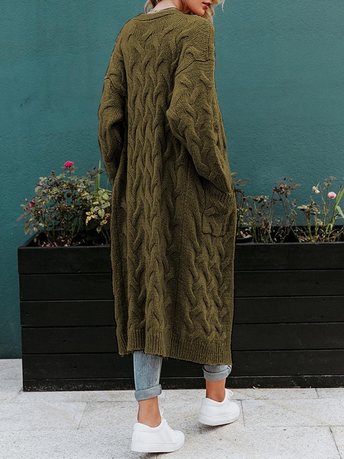 Saodimallsu Womens Cable Knit Long Cardigan
