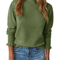 Saodimallsu Womens Ruffle Mock Neck Sweater