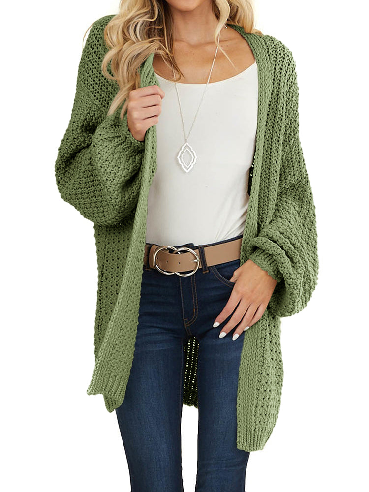Saodimallsu Womens Oversized Open Front Knit Cardigan