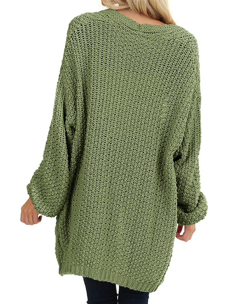 Saodimallsu Womens Oversized Open Front Knit Cardigan