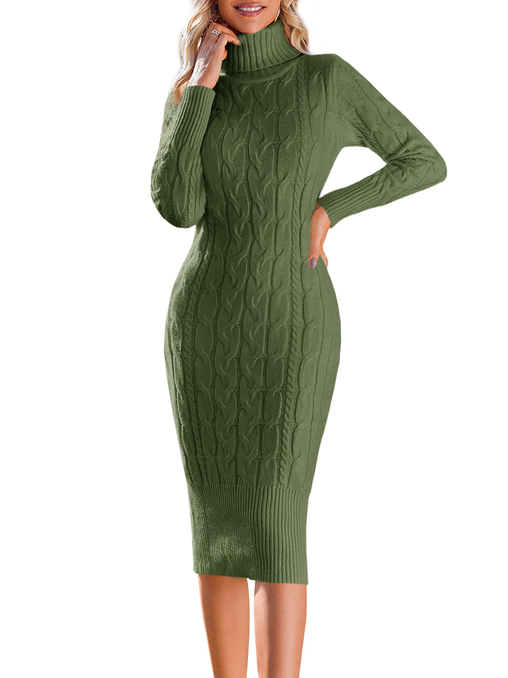 Saodimallsu Womens Turtleneck Sweater Dress