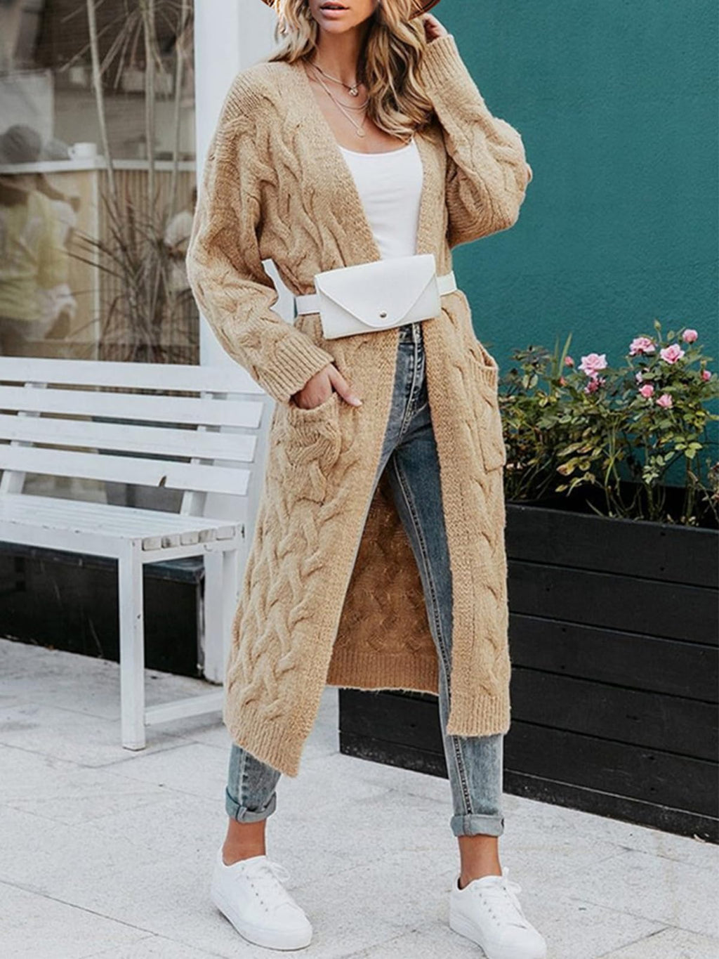 Saodimallsu Womens Cable Knit Long Cardigan
