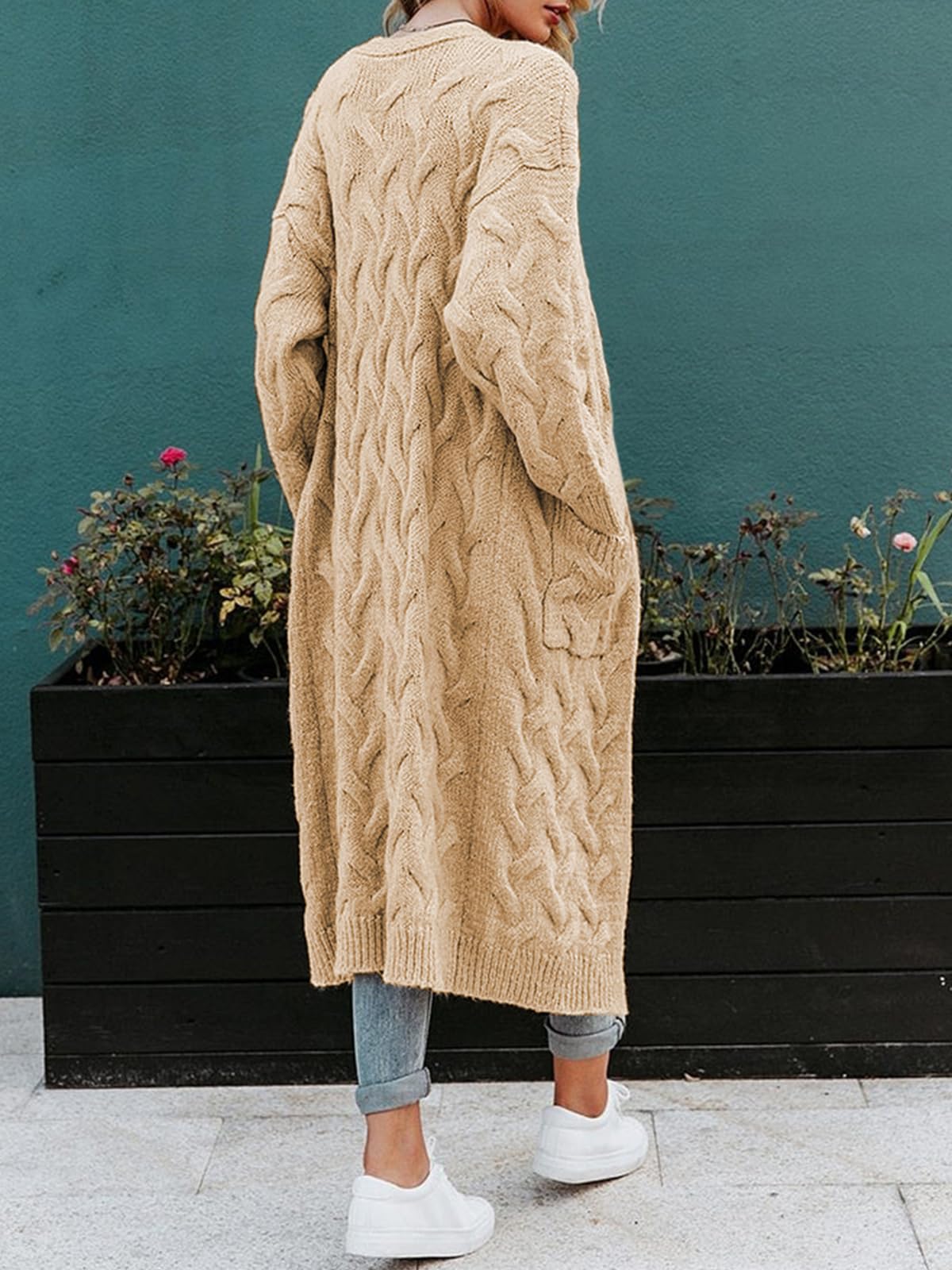 Saodimallsu Womens Cable Knit Long Cardigan