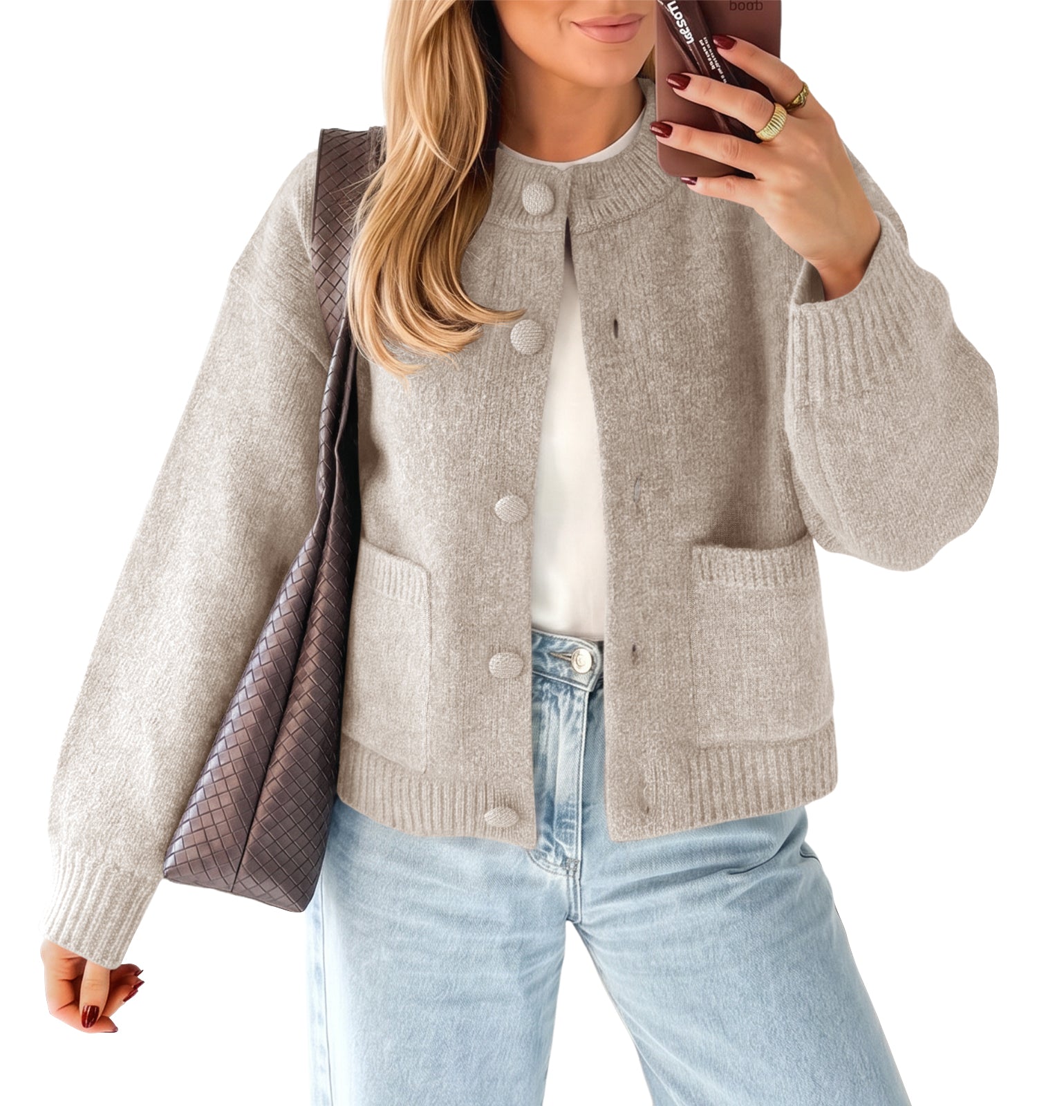 Saodimallsu Womens Casual Knit Button Up Cardigans