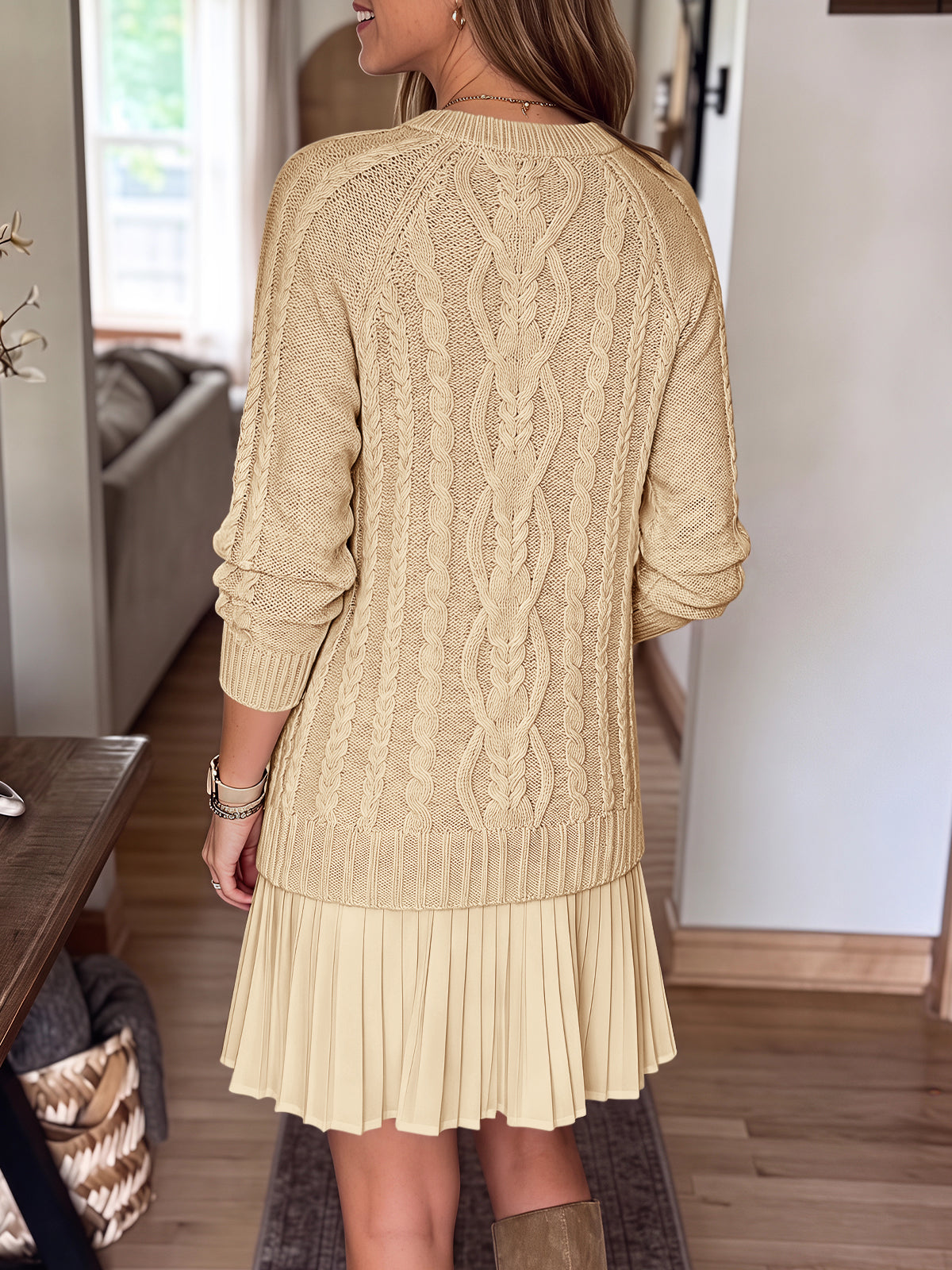 Saodimallsu Women Cable Knit Sweater Dress