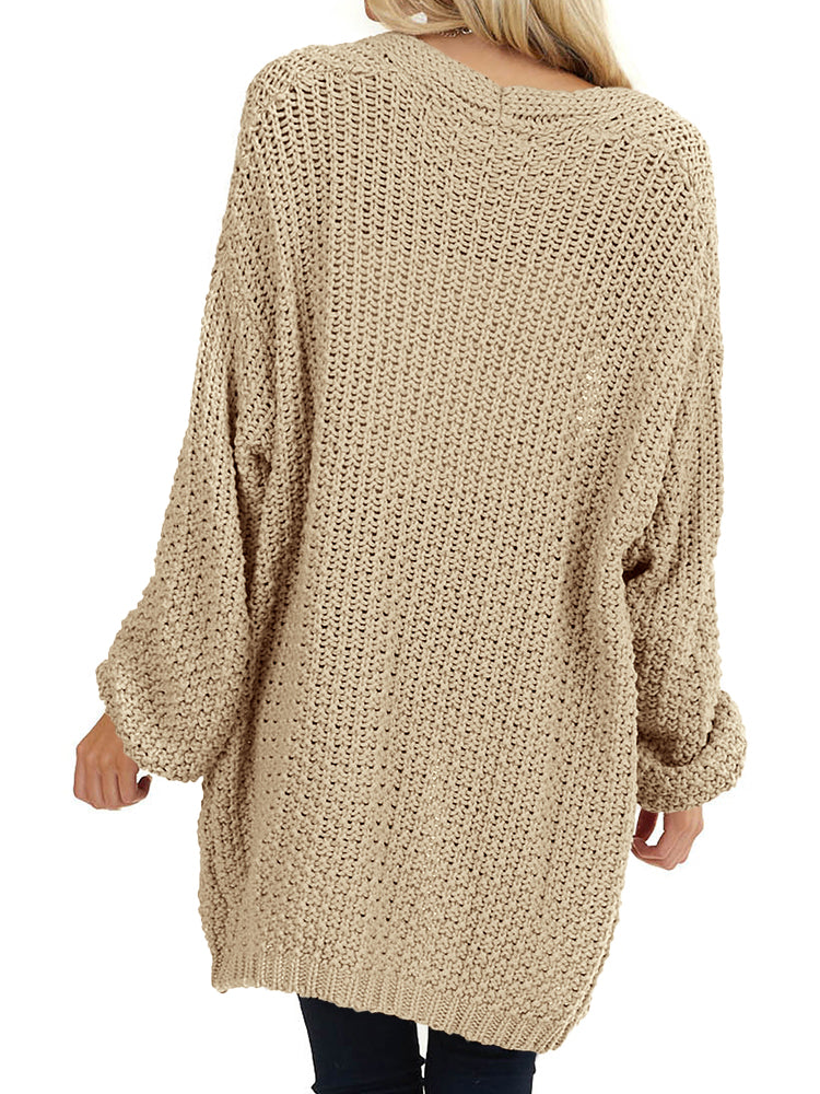 Saodimallsu Womens Oversized Open Front Knit Cardigan