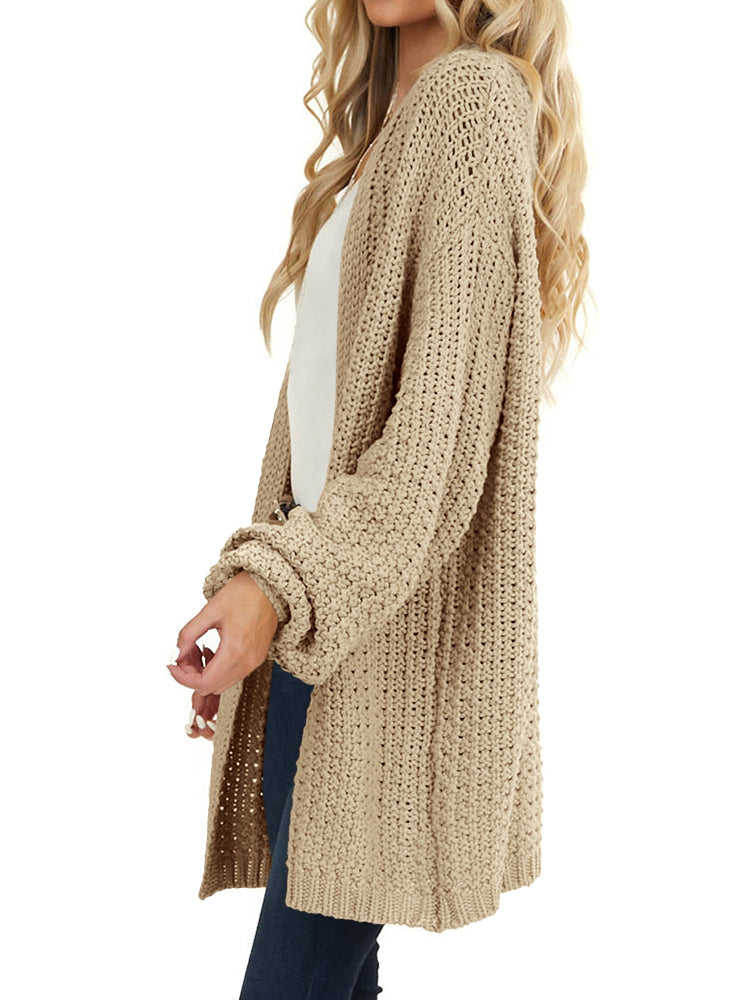 Saodimallsu Womens Oversized Open Front Knit Cardigan