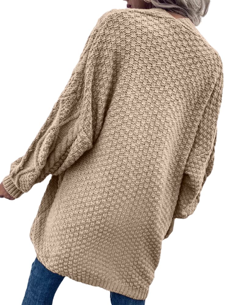 Saodimallsu Womens Chunky Cable Knit Cardigan