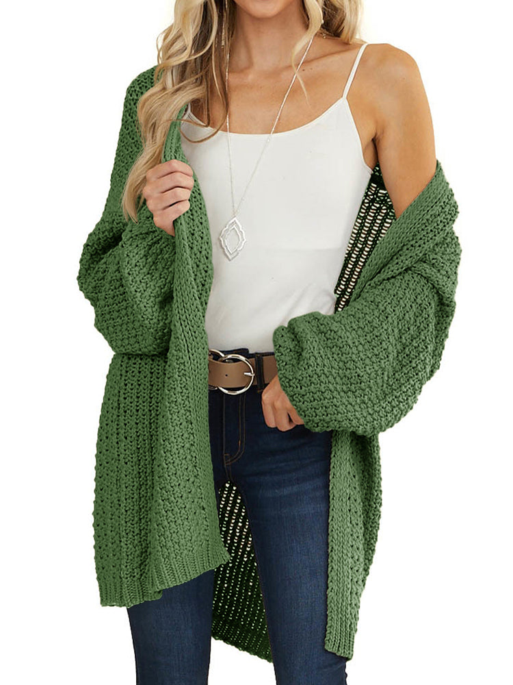 Saodimallsu Womens Oversized Open Front Knit Cardigan