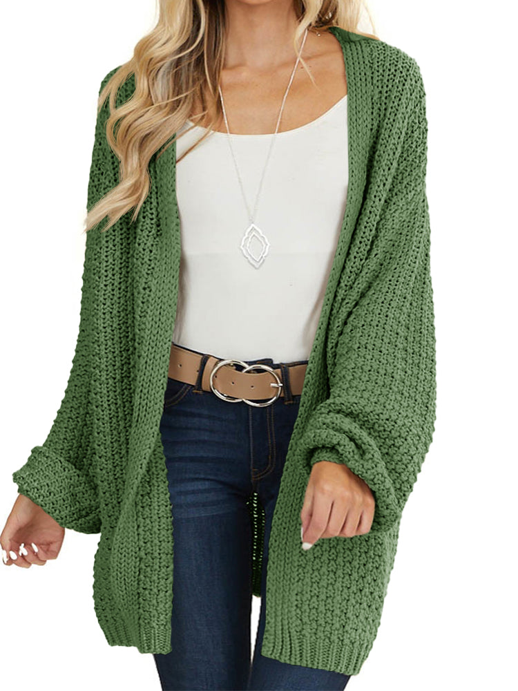 Saodimallsu Womens Oversized Open Front Knit Cardigan