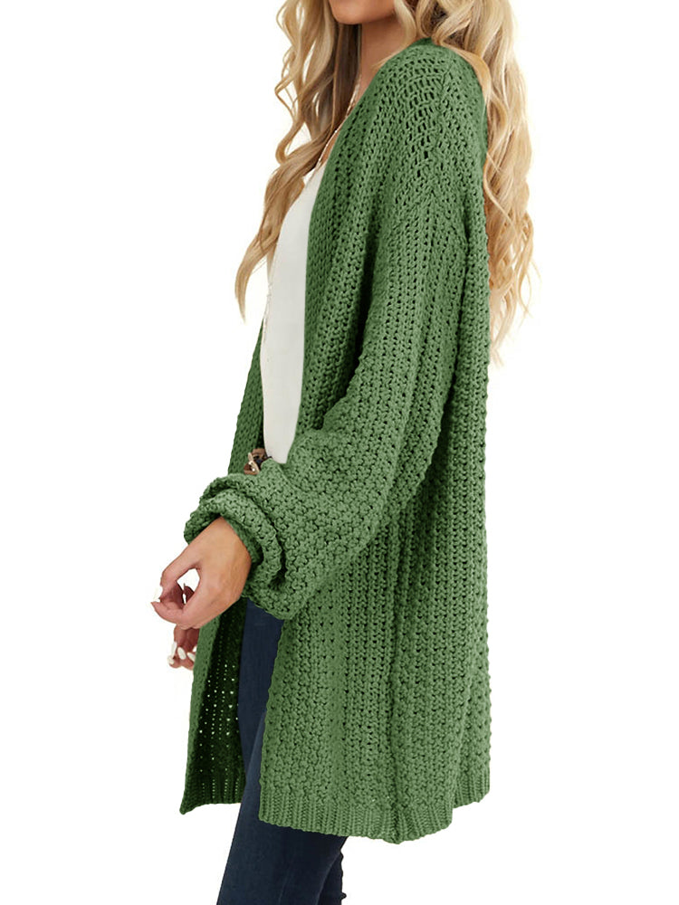 Saodimallsu Womens Oversized Open Front Knit Cardigan