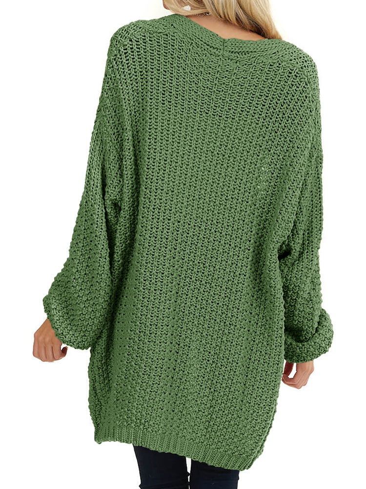 Saodimallsu Womens Oversized Open Front Knit Cardigan