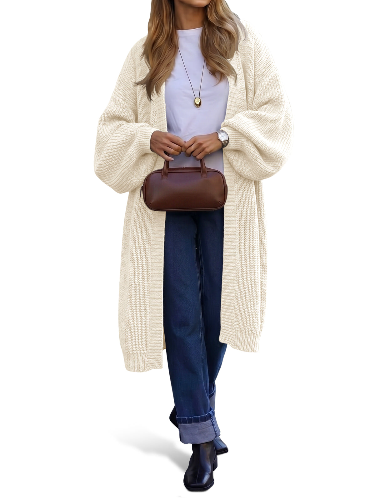 Saodimallsu Womens Oversized Long Open Front Cardigan