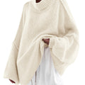 Saodimallsu Creamy-white Womens Mock Neck Sweater