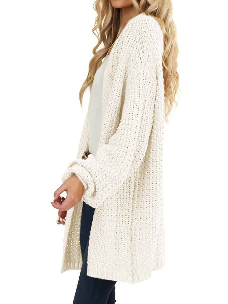 Saodimallsu Womens Oversized Open Front Knit Cardigan