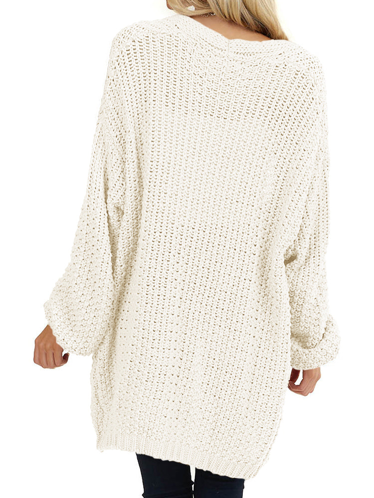 Saodimallsu Womens Oversized Open Front Knit Cardigan