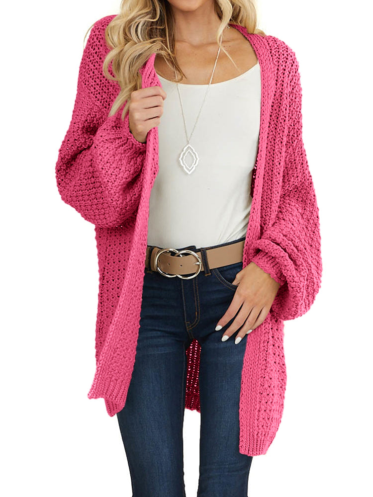 Saodimallsu Womens Oversized Open Front Knit Cardigan