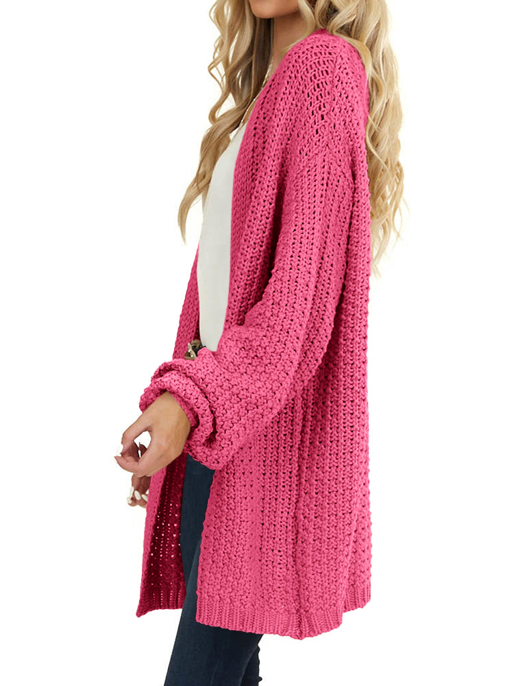 Saodimallsu Womens Oversized Open Front Knit Cardigan